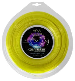 Genesis Hexa Infinite 17 1.23mm 200M Reel -RacquetDepot Genesis Hexa Infinite 17 1.23mm 200M Reel Yellow 92342.1746627806