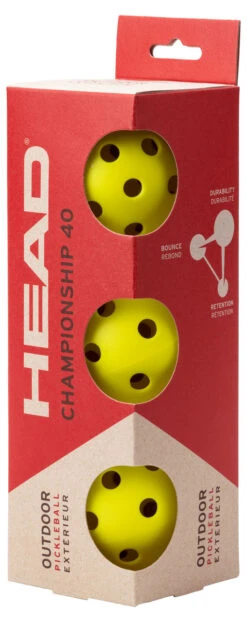 HEAD Championship 40 Outdoor Pickleball Balls 3 Pack