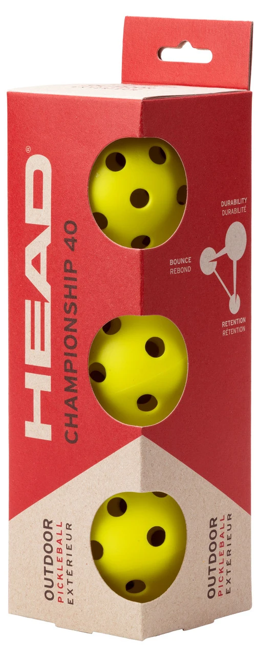 HEAD Championship 40 Outdoor Pickleball Balls 3 Pack 3 HEAD Championship 40 Outdoor Pickleball Balls 3 Pack