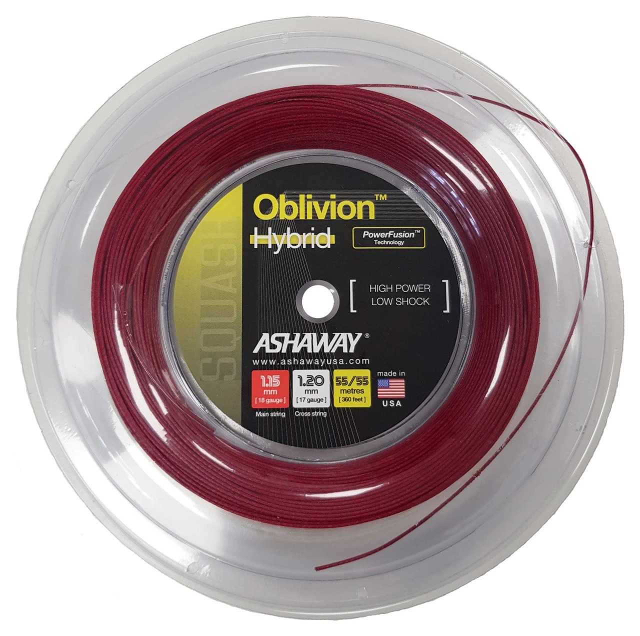 Ashaway Oblivion 1.15-1.20mm Squash Hybrid 110M Reel 3 Ashaway Oblivion 1.15-1.20mm Squash Hybrid 110M Reel