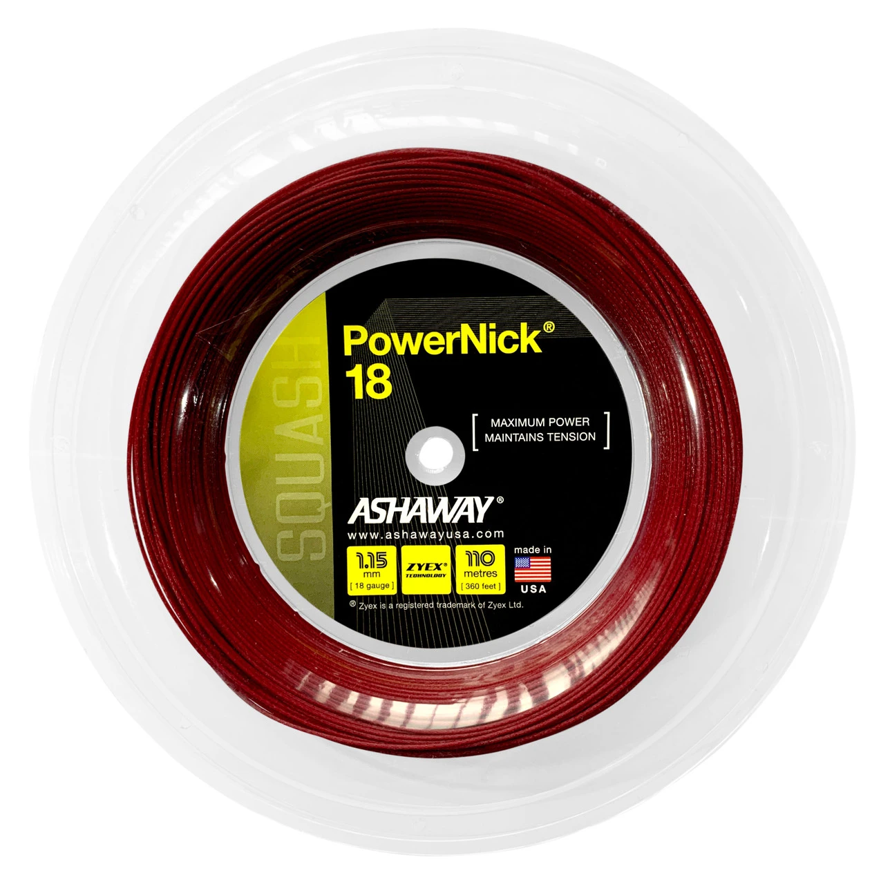 Ashaway PowerNick 18 1.15mm Squash 110M Reel 3 Ashaway PowerNick 18 1.15mm Squash 110M Reel