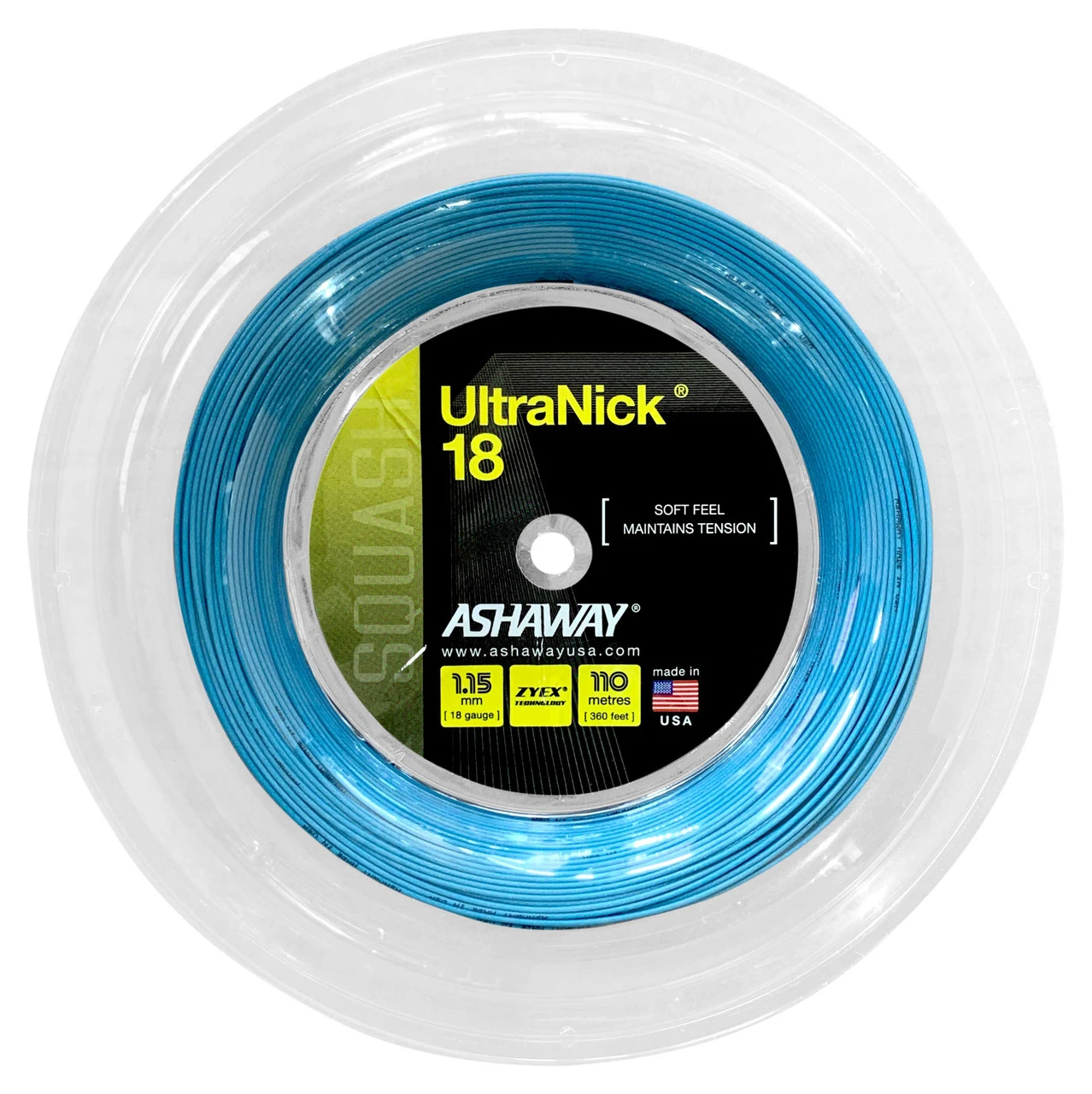 Ashaway UltraNick 18 1.15mm Squash 110M Reel 3 Ashaway UltraNick 18 1.15mm Squash 110M Reel