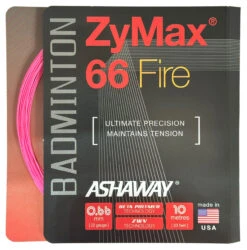 Ashaway ZyMax 66 Fire 0.66mm Badminton Set -RacquetDepot ashaway zymax 66 fire 0 66mm badminton set pink 52548.1753869340