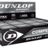 Dunlop Competition Single Yellow Dot Squash Balls 12 Pack