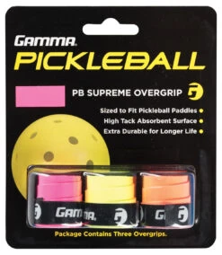 GAMMA Supreme Pickleball Overgrip 3 Pack 7 GAMMA Supreme Pickleball Overgrip 3 Pack -RacquetDepot gamma supreme pickleball overgrip 3 pack neon assorted 68533 15890.1698773693