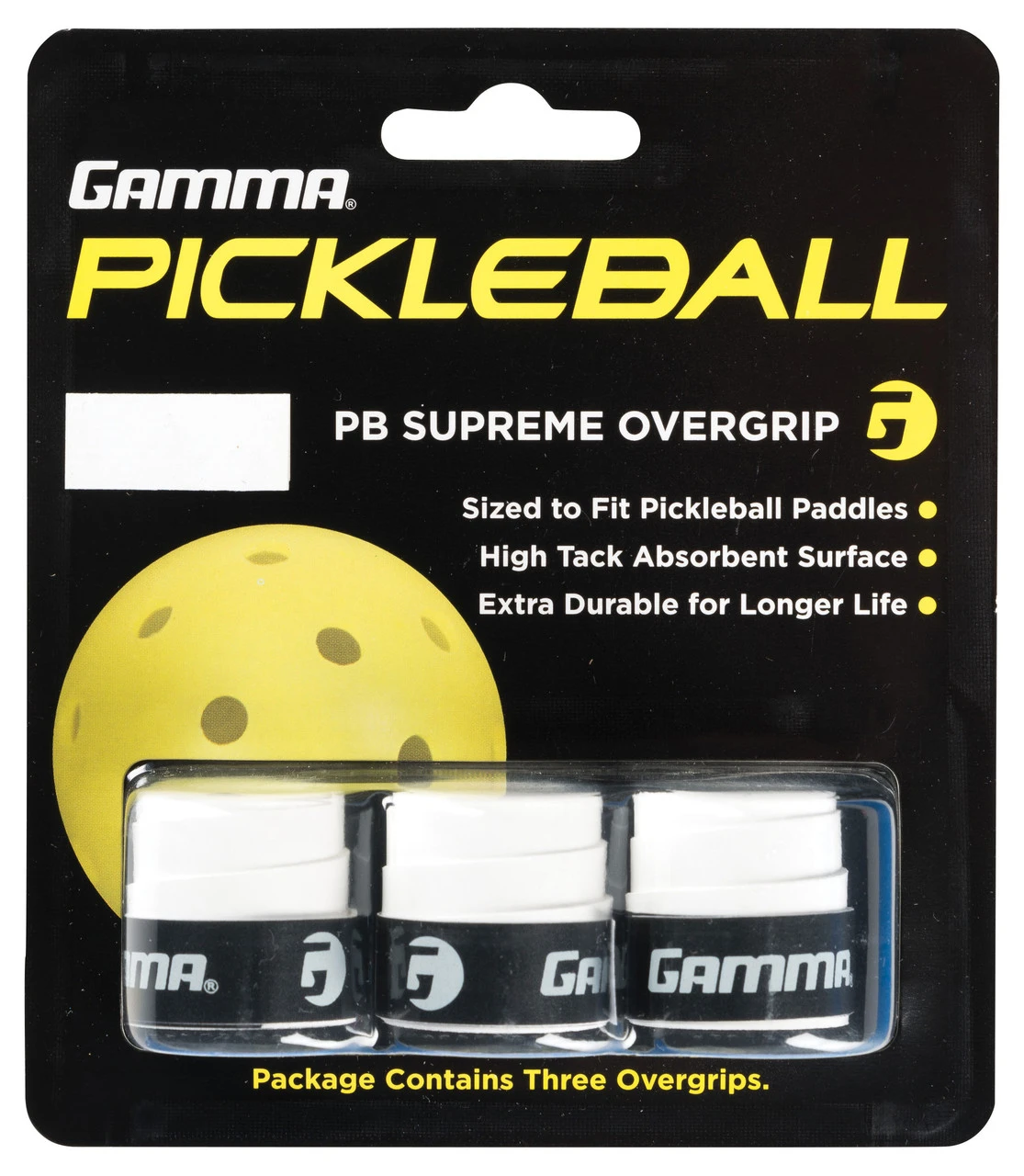 GAMMA Supreme Pickleball Overgrip 3 Pack 3 GAMMA Supreme Pickleball Overgrip 3 Pack