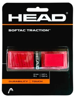 HEAD Softac Traction Replacement Grip -RacquetDepot head softac traction replacement grip red 62832 06022.1698769656