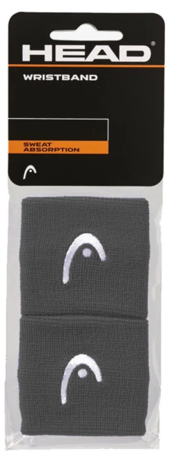 HEAD Wristbands 2 Pack -RacquetDepot head wristbands 2 pack grey 21054.1732871114