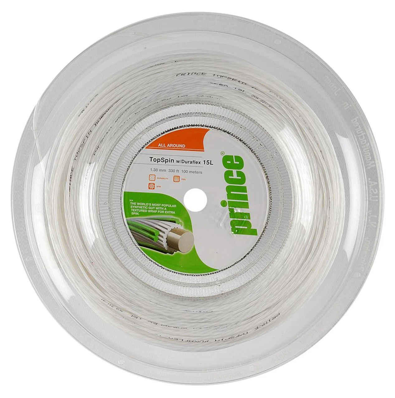 Prince Topspin Duraflex 15L 1.38mm 100M Reel 3 Prince Topspin Duraflex 15L 1.38mm 100M Reel