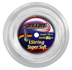 Pro's Pro IString Super Soft 16L 1.25mm 200M Reel -RacquetDepot pros pro istring super soft 16l 1 25mm 200m reel white 11466 53407.1698771959