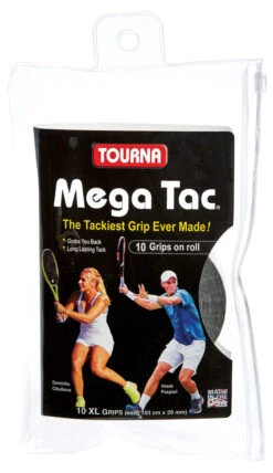 Tourna Mega Tac XL Overgrip 10 Pack -RacquetDepot tourna mega tac xl overgrip 10 pack black 65387 62315.1698772007