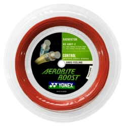 Yonex Aerobite Boost 0.72-0.61mm Badminton Hybrid 200M Reel -RacquetDepot yonex aerobite boost 0 72 0 61mm badminton hybrid 200m reel red front 98676 17694.1698772299