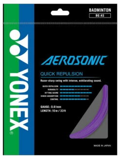 Yonex Aerosonic 0.61mm Badminton Set -RacquetDepot yonex aerosonic 0 61mm badminton set purple 80867 17989.1698771750