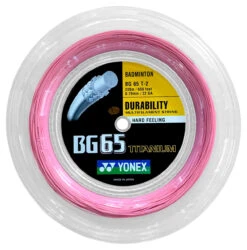 Yonex BG65Ti 0.70mm Badminton 200M Reel -RacquetDepot yonex bg65ti 0 70mm badminton 200m reel pink 64207 23979.1698769575