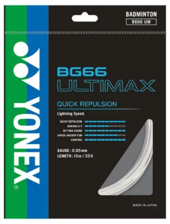 Yonex BG66 Ultimax 0.65mm Badminton Set