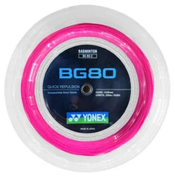 Yonex BG80 0.68mm Badminton 200M Reel -RacquetDepot yonex bg80 0 68mm badminton 200m reel pink 07582.1710948824