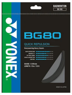 Yonex BG80 0.68mm Badminton Set -RacquetDepot yonex bg80 0 68mm badminton set black 51562 65816.1698769537