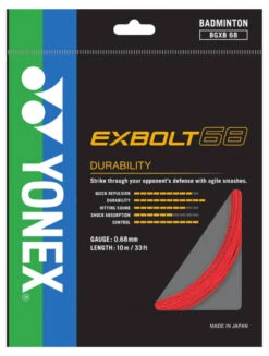 Yonex Exbolt 68 0.68mm Badminton Set -RacquetDepot yonex exbolt 68 0 68mm badminton set red 10100.1747325671