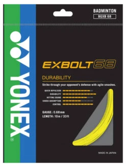 Yonex Exbolt 68 0.68mm Badminton Set -RacquetDepot yonex exbolt 68 0 68mm badminton set yellow 05382.1709820188