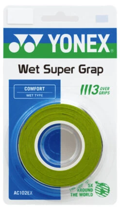 Yonex Super Grap Overgrip 3 Pack -RacquetDepot yonex super grap overgrip 3 pack green new 61861.1724068099