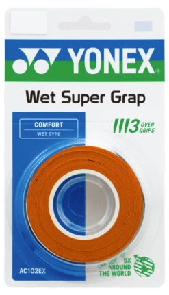 Yonex Super Grap Overgrip 3 Pack -RacquetDepot yonex super grap overgrip 3 pack orange new 87196.1724068099